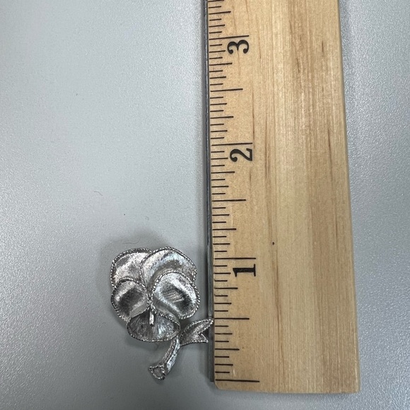 Trifari Jewelry - Trifari Silver Pansy Brooch with Trifari on Back Elegant Piece
